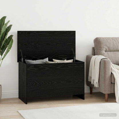 Aufbewahrungstruhe Schwarze Eiche 80 x 40 x 50 cm Holzwerkstoff