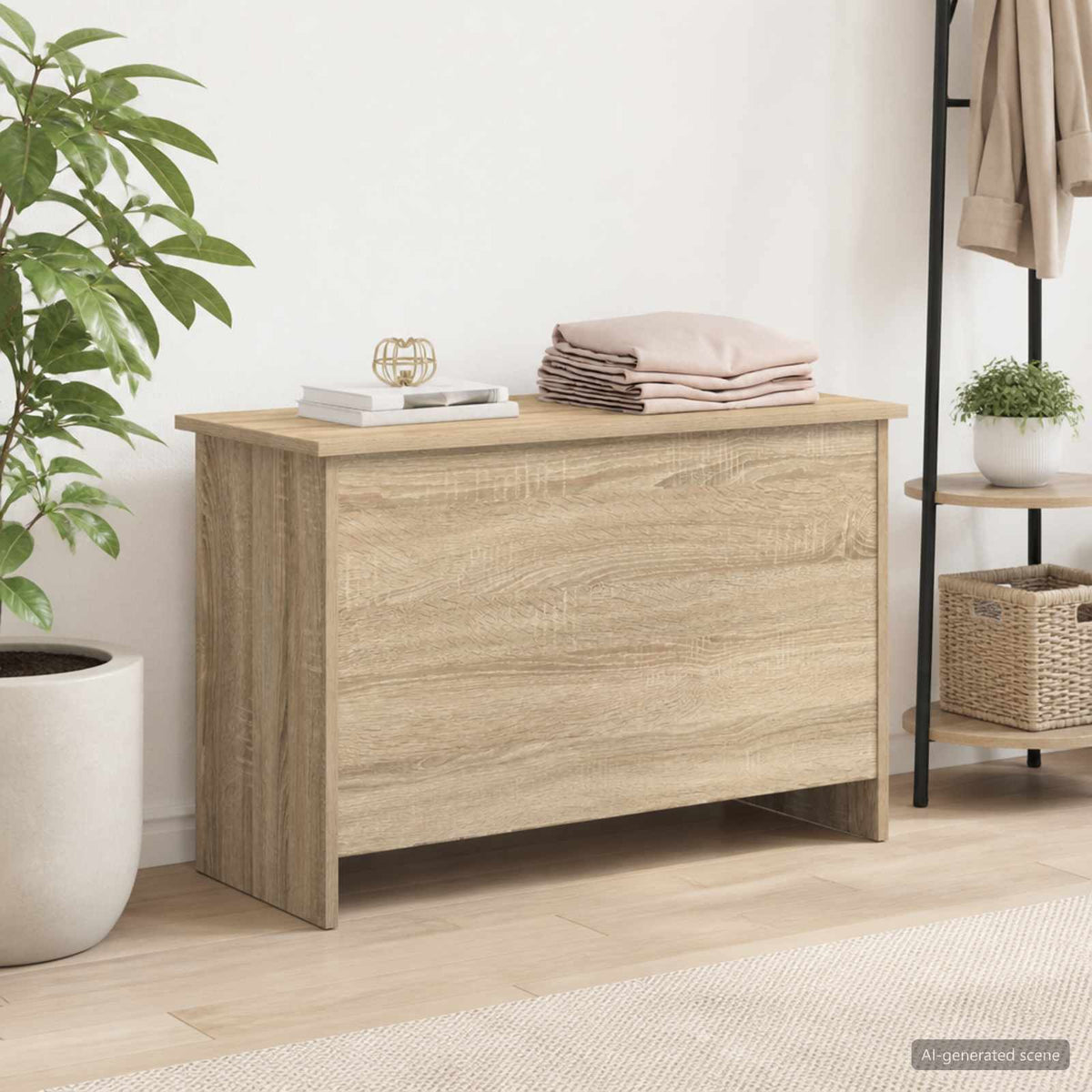 Aufbewahrungstruhe Sonoma-Eiche 80 x 40 x 50 cm Holzwerkstoff