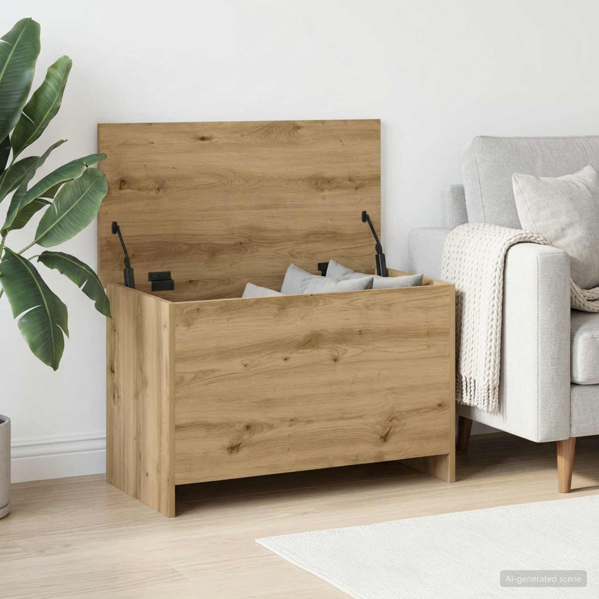 Aufbewahrungstruhe Artisan-Eiche 80 x 40 x 50 cm Holzwerkstoff