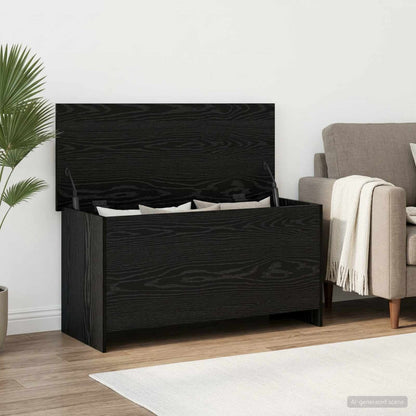 Aufbewahrungstruhe mit Speicher Schwarze Eiche 100 x 40 x 50 cm