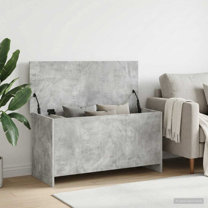 Aufbewahrungstruhe Betongrau 100 x 40 x 50 cm Holzwerkstoff
