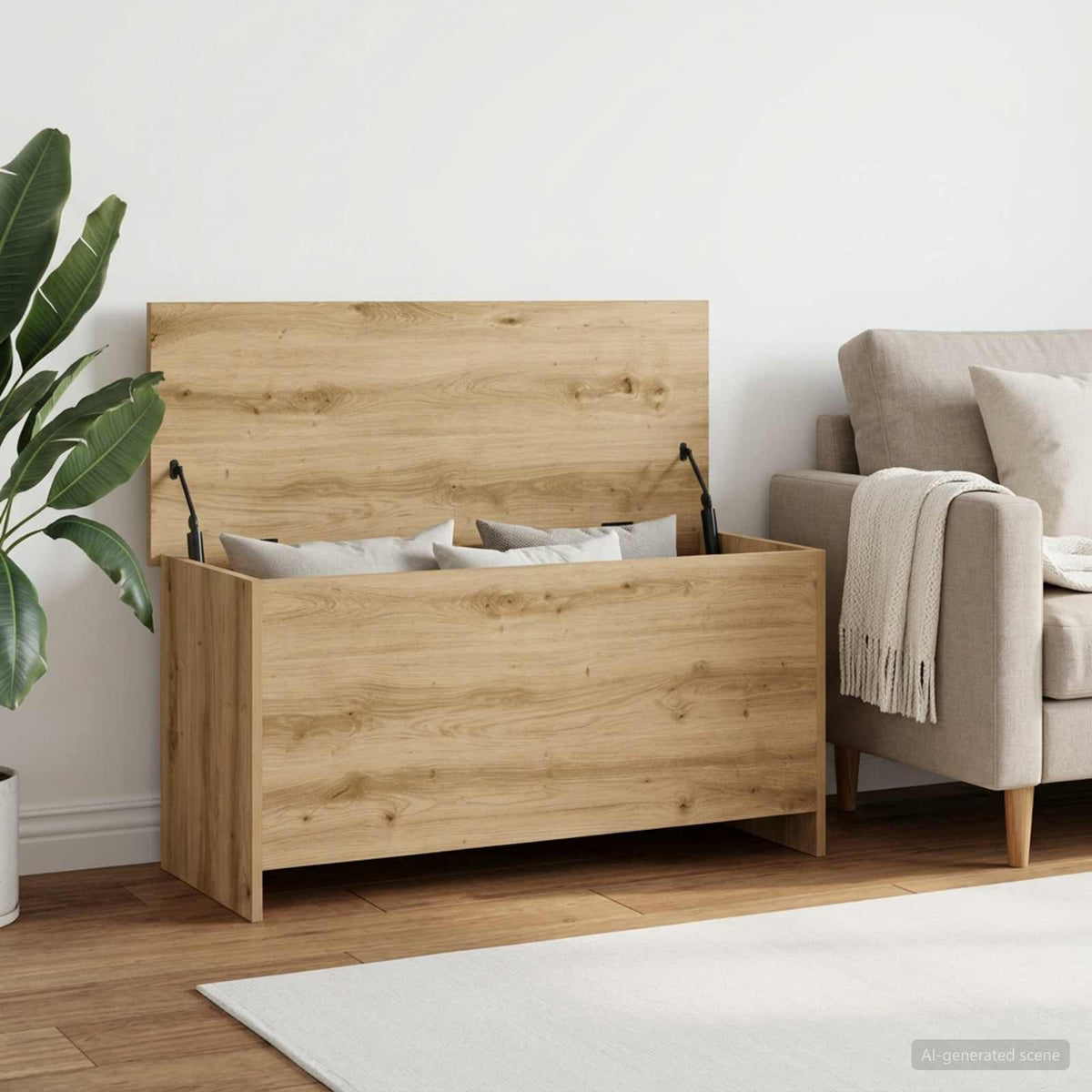Aufbewahrungstruhe Artisan-Eiche 100 x 40 x 50 cm Holzwerkstoff