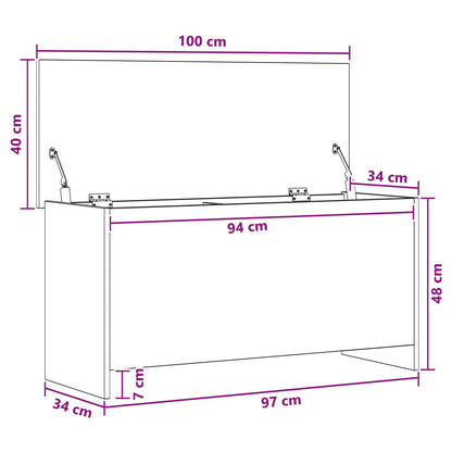 Aufbewahrungstruhe Artisan-Eiche 100 x 40 x 50 cm Holzwerkstoff
