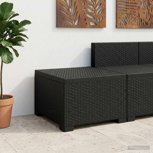 1-Sitzer Garten-Sofa Rattan-Look PP Anthrazit