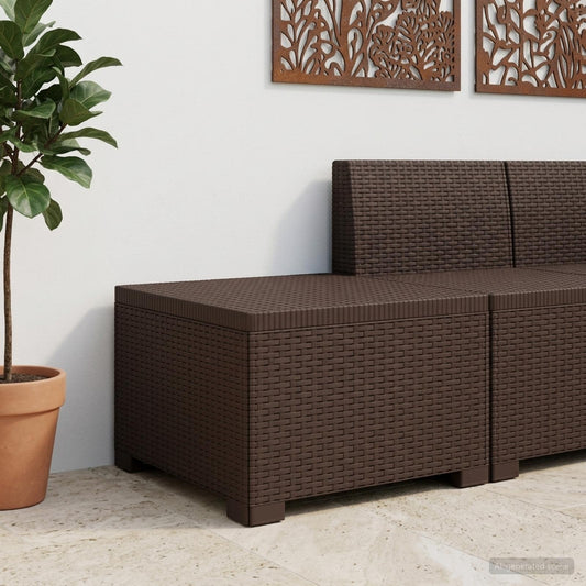 1-Sitzer Garten-Sofa Rattan-Look PP Braun