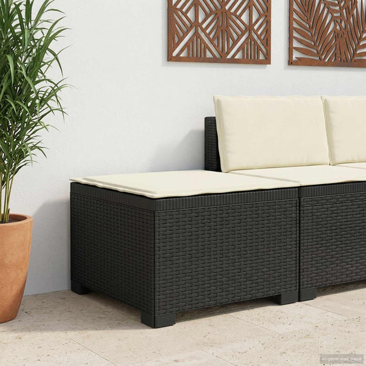 1-Sitzer Garten-Sofa mit Kissen Rattan-Look PP Anthrazit