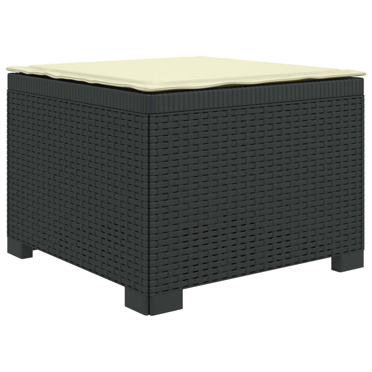 1-Sitzer Garten-Sofa mit Kissen Rattan-Look PP Anthrazit