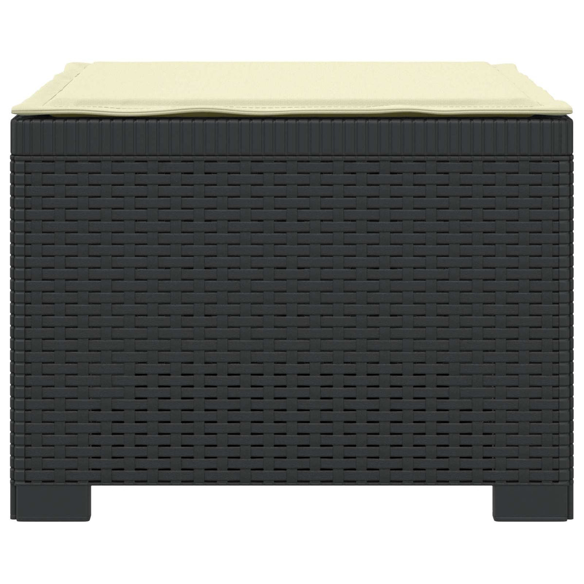 1-Sitzer Garten-Sofa mit Kissen Rattan-Look PP Anthrazit