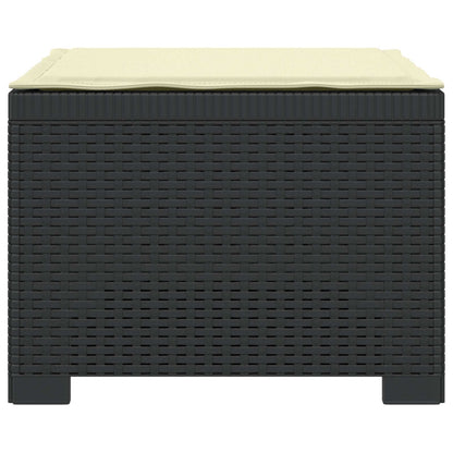 1-Sitzer Garten-Sofa mit Kissen Rattan-Look PP Anthrazit