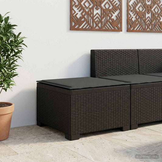 1-Sitzer Garten-Sofa mit Kissen Rattan-Look PP Anthrazit