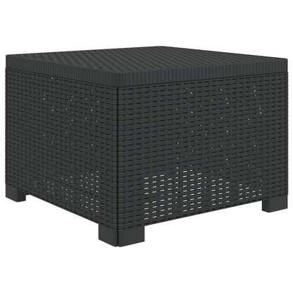1-Sitzer Garten-Sofa mit Kissen Rattan-Look PP Anthrazit