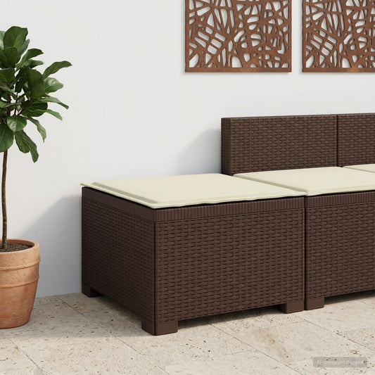 1-Sitzer Garten-Sofa mit Kissen Rattan-Look PP Braun
