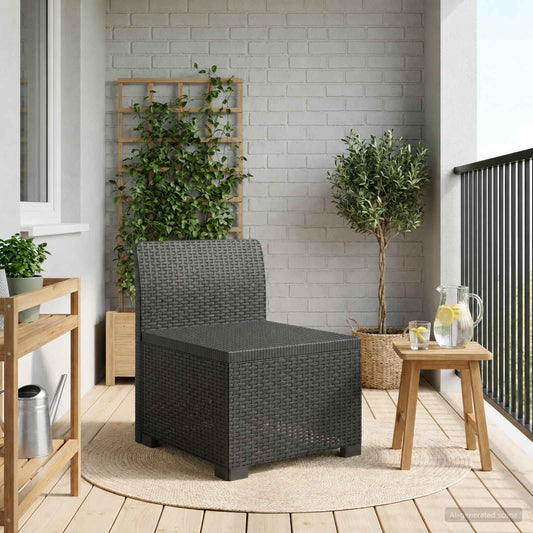 1-Sitzer Garten-Sofa Rattan-Look PP Anthrazit