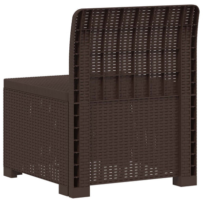 1-Sitzer Garten-Sofa Rattan-Look PP Braun