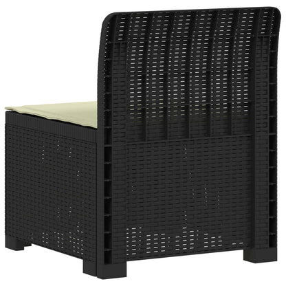 1-Sitzer Garten-Sofa mit Kissen Rattan-Look PP Anthrazit