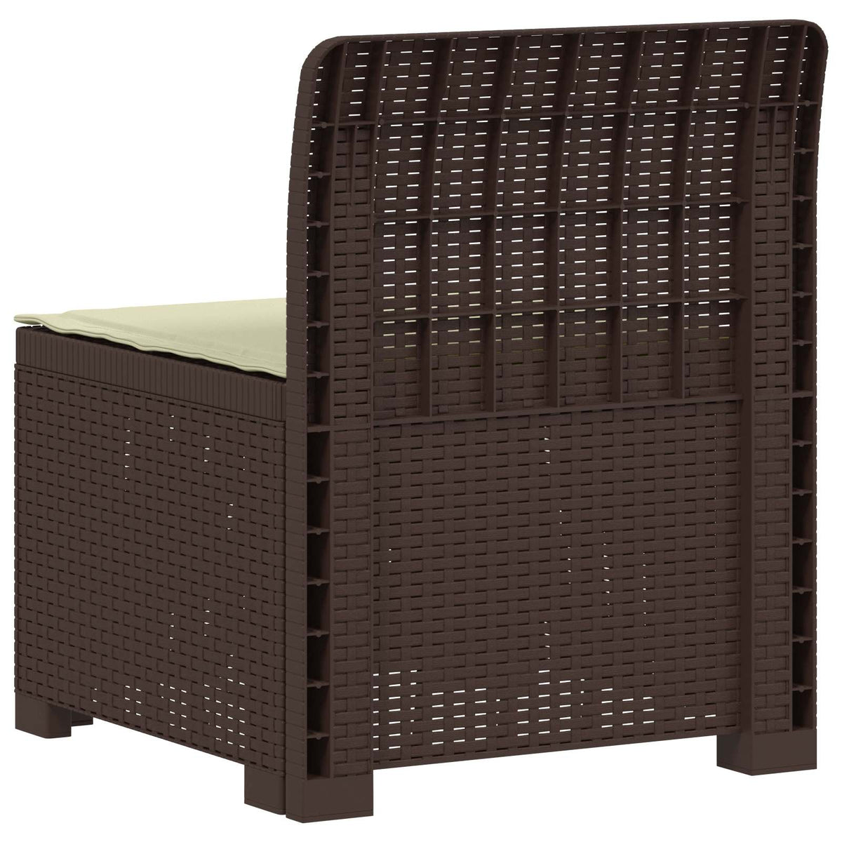 1-Sitzer Garten-Sofa mit Kissen Rattan-Look PP Braun