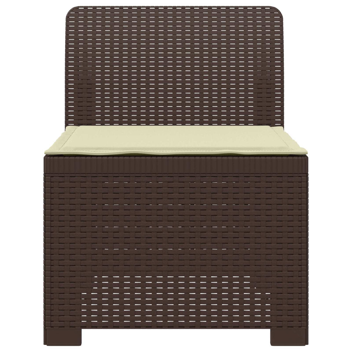 1-Sitzer Garten-Sofa mit Kissen Rattan-Look PP Braun