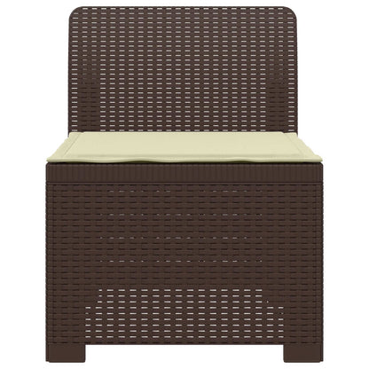 1-Sitzer Garten-Sofa mit Kissen Rattan-Look PP Braun