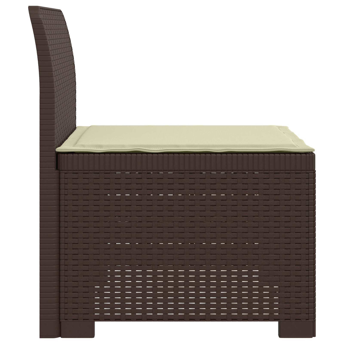 1-Sitzer Garten-Sofa mit Kissen Rattan-Look PP Braun