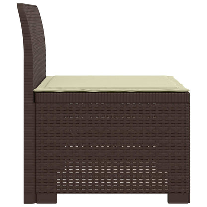 1-Sitzer Garten-Sofa mit Kissen Rattan-Look PP Braun