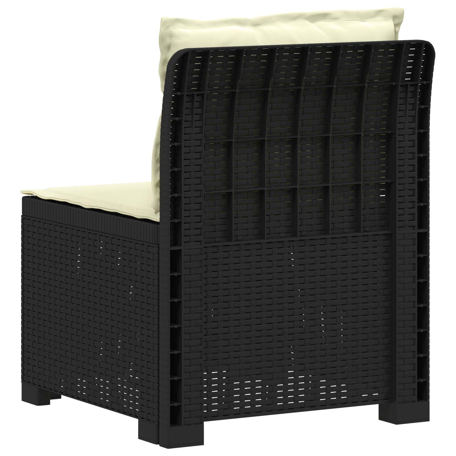 1-Sitzer Garten-Sofa mit Kissen Rattan-Look PP Anthrazit