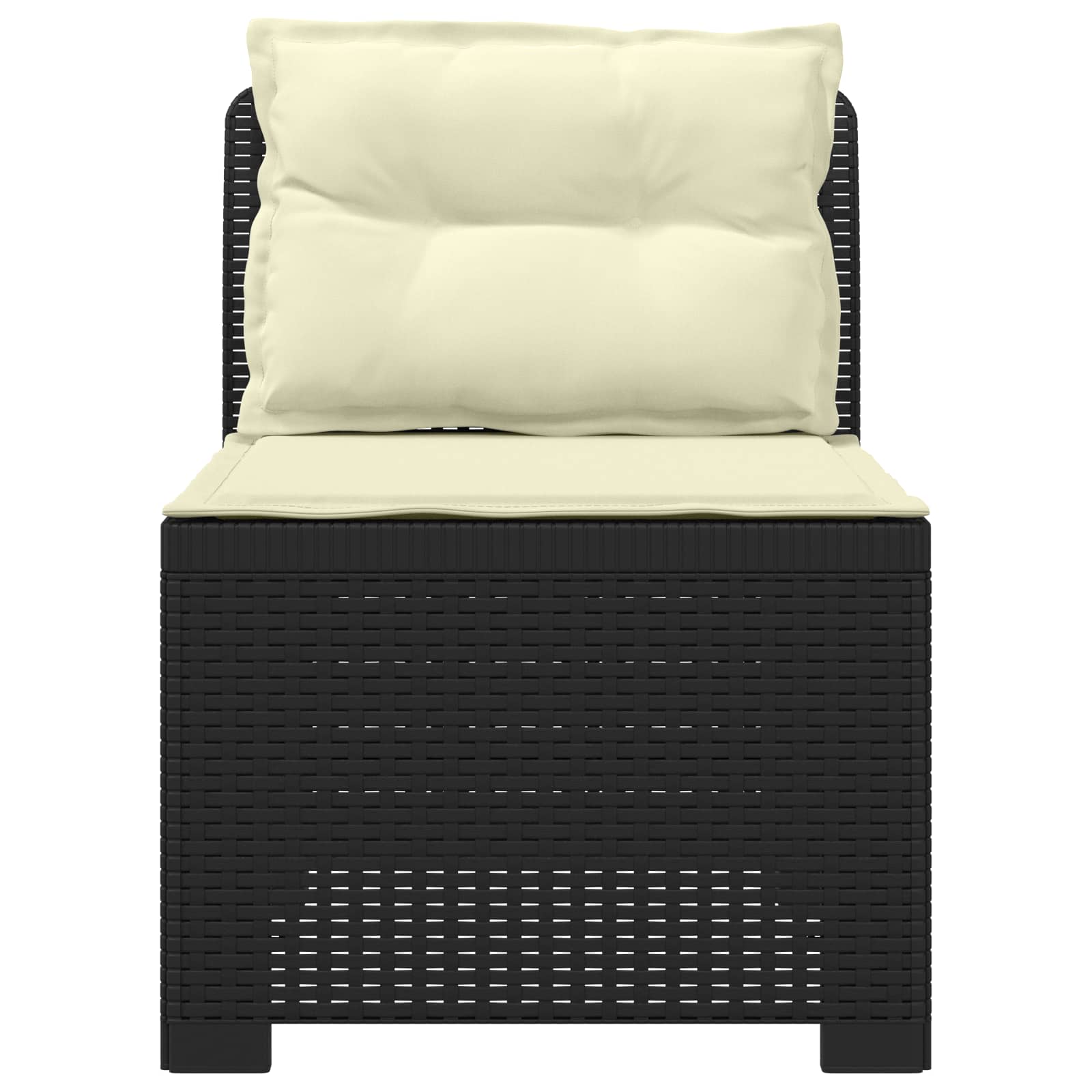 1-Sitzer Garten-Sofa mit Kissen Rattan-Look PP Anthrazit