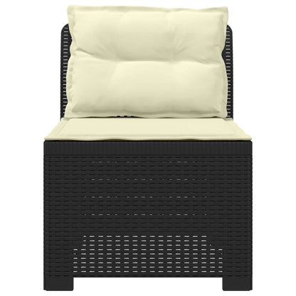 1-Sitzer Garten-Sofa mit Kissen Rattan-Look PP Anthrazit