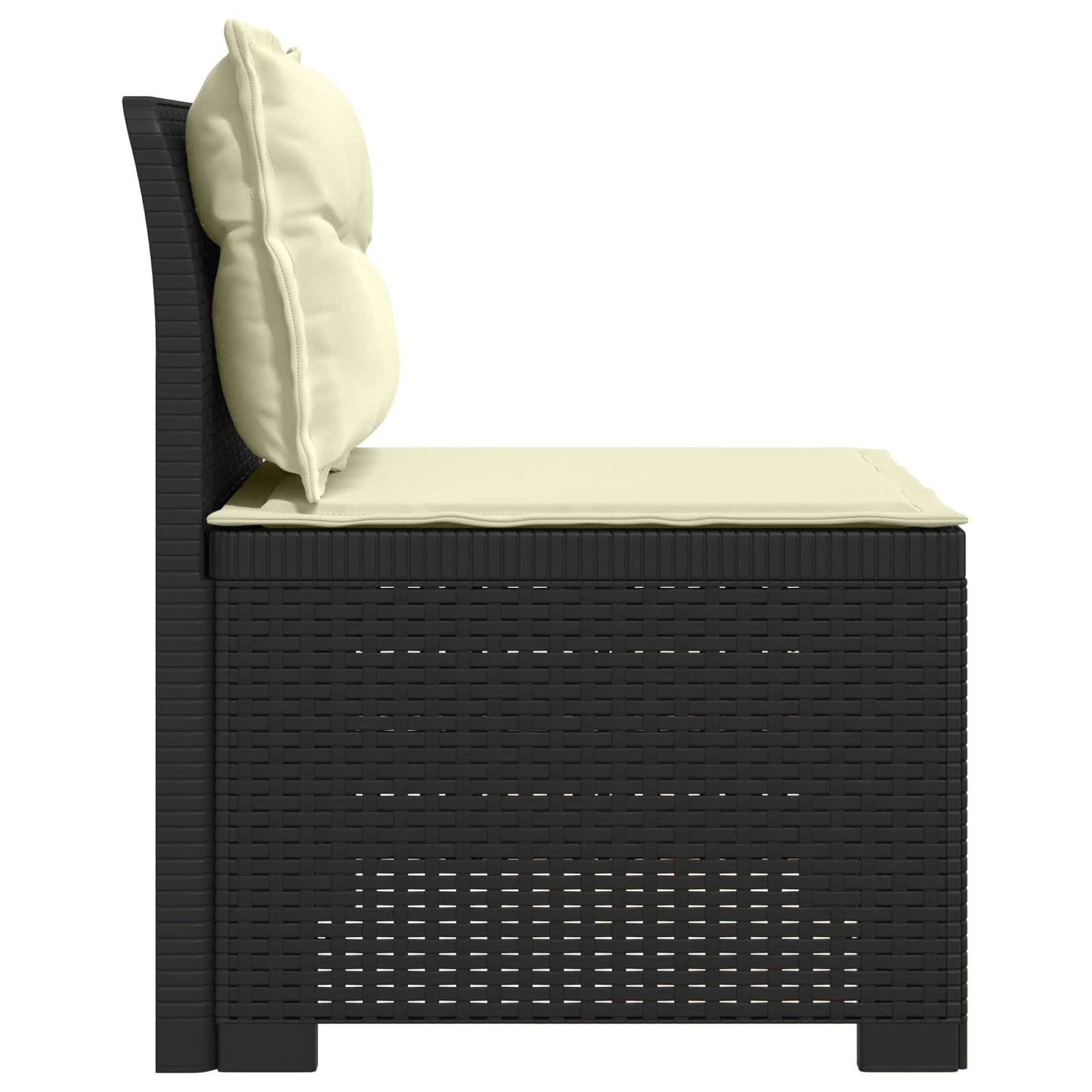 1-Sitzer Garten-Sofa mit Kissen Rattan-Look PP Anthrazit