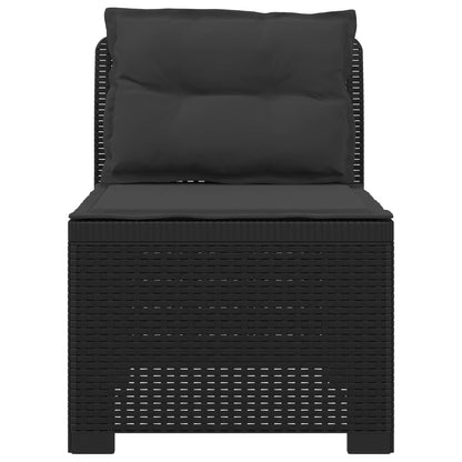 1-Sitzer Garten-Sofa mit Kissen Rattan-Look PP Anthrazit
