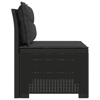 1-Sitzer Garten-Sofa mit Kissen Rattan-Look PP Anthrazit
