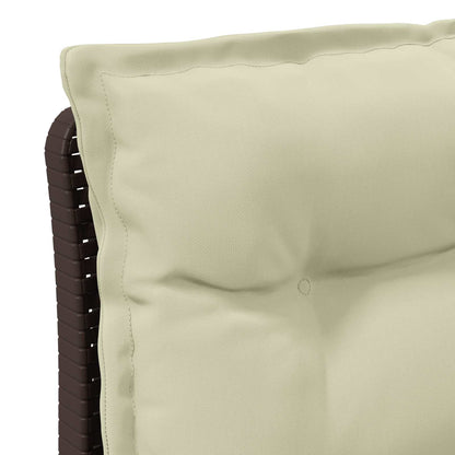 1-Sitzer Garten-Sofa mit Kissen Rattan-Look PP Braun