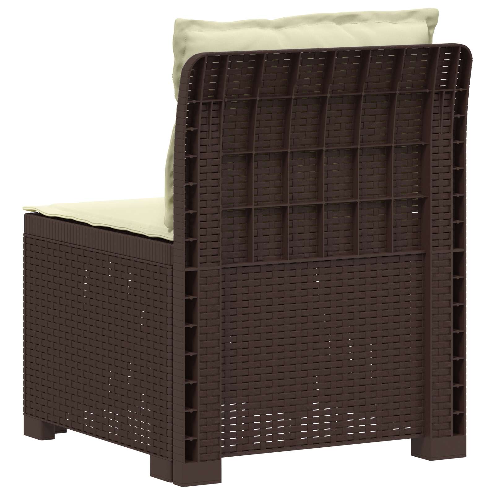1-Sitzer Garten-Sofa mit Kissen Rattan-Look PP Braun