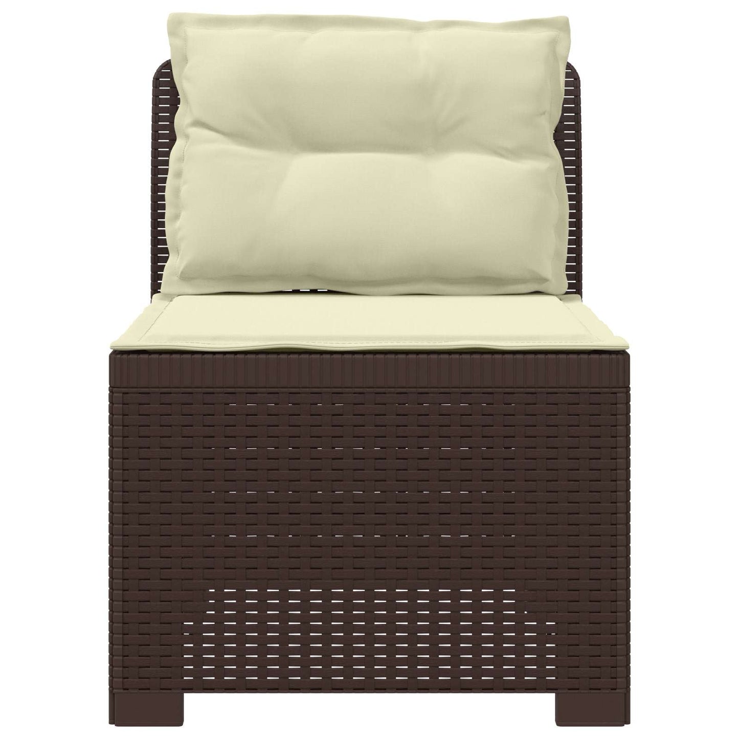 1-Sitzer Garten-Sofa mit Kissen Rattan-Look PP Braun