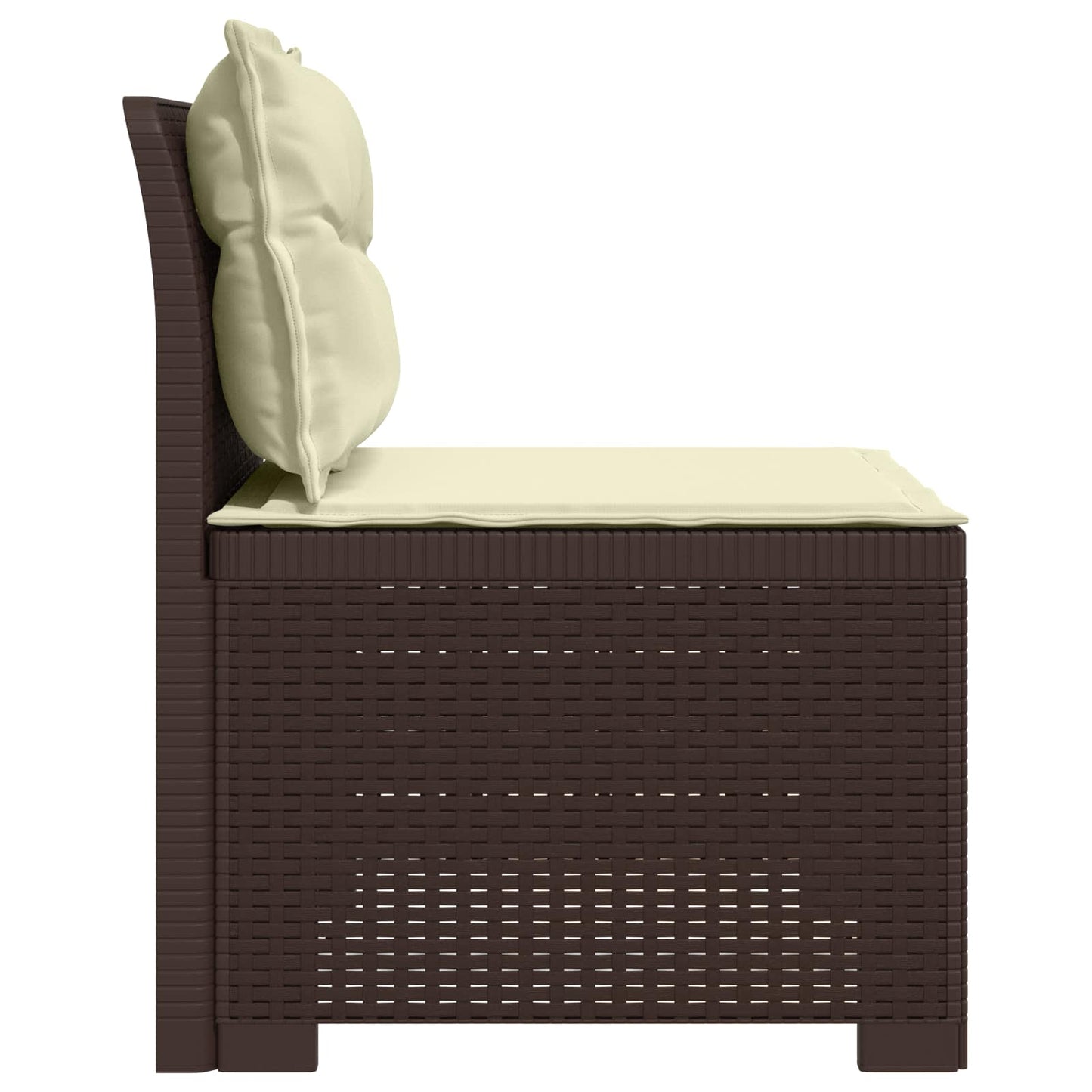 1-Sitzer Garten-Sofa mit Kissen Rattan-Look PP Braun