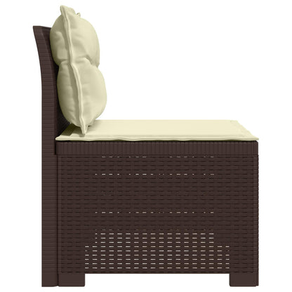 1-Sitzer Garten-Sofa mit Kissen Rattan-Look PP Braun
