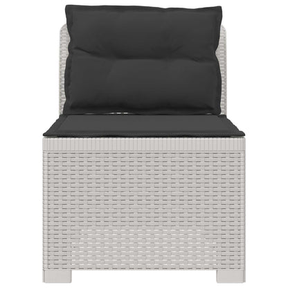 1-Sitzer Garten-Sofa mit Kissen Rattan-Look PP Weiß