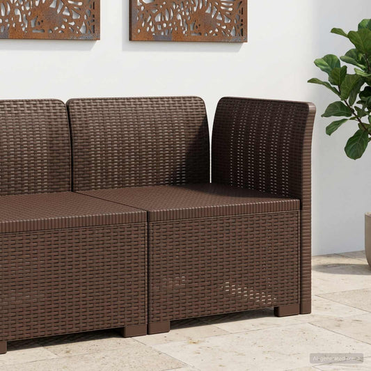 1-Sitzer Garten-Sofa Rattan-Look PP Braun