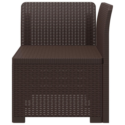 1-Sitzer Garten-Sofa Rattan-Look PP Braun