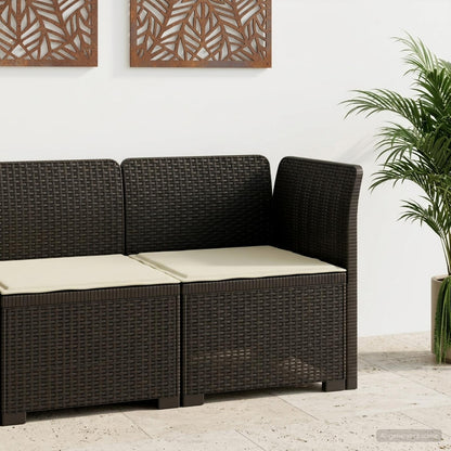 1-Sitzer Garten-Sofa mit Kissen Rattan-Look PP Anthrazit