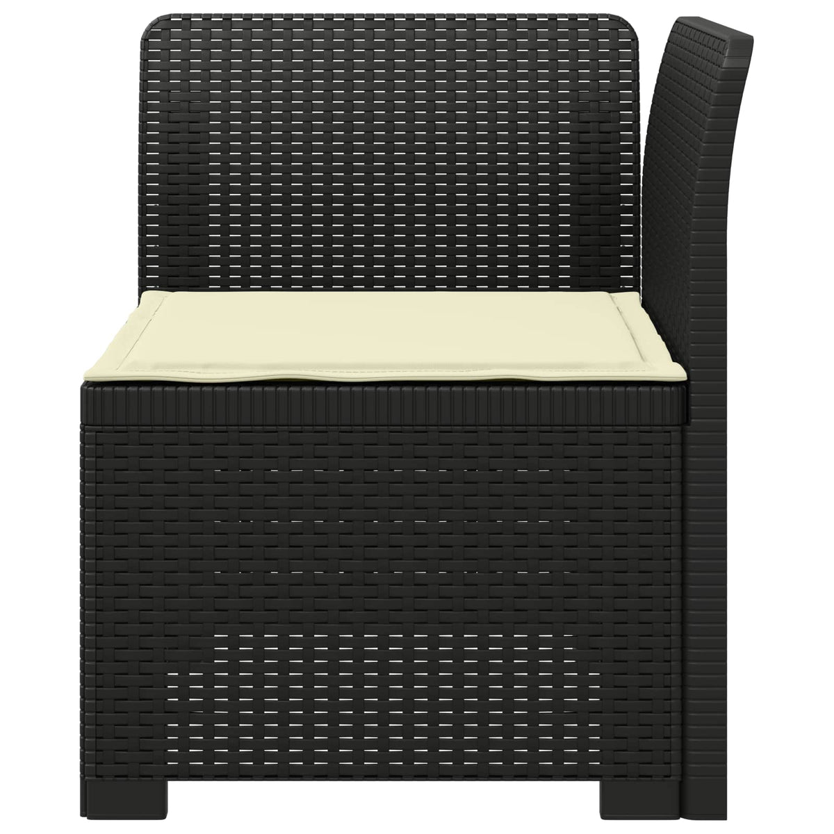 1-Sitzer Garten-Sofa mit Kissen Rattan-Look PP Anthrazit