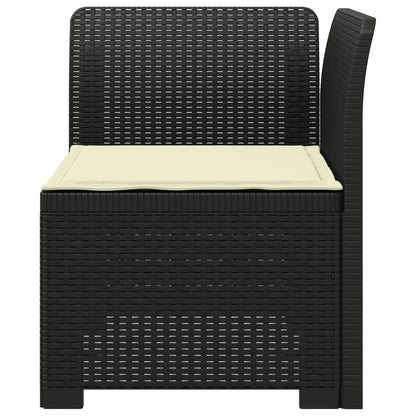 1-Sitzer Garten-Sofa mit Kissen Rattan-Look PP Anthrazit