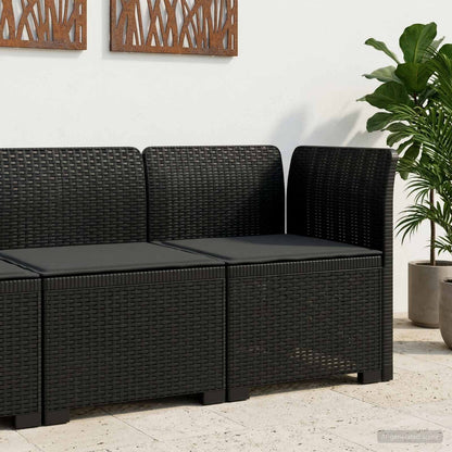 1-Sitzer Garten-Sofa mit Kissen Rattan-Look PP Anthrazit