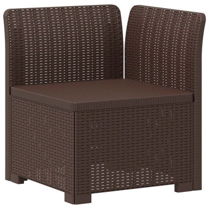 1-Sitzer Garten-Sofa mit Kissen Rattan-Look PP Braun