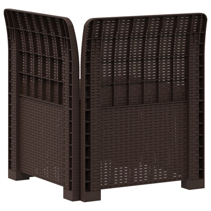 1-Sitzer Garten-Sofa mit Kissen Rattan-Look PP Braun
