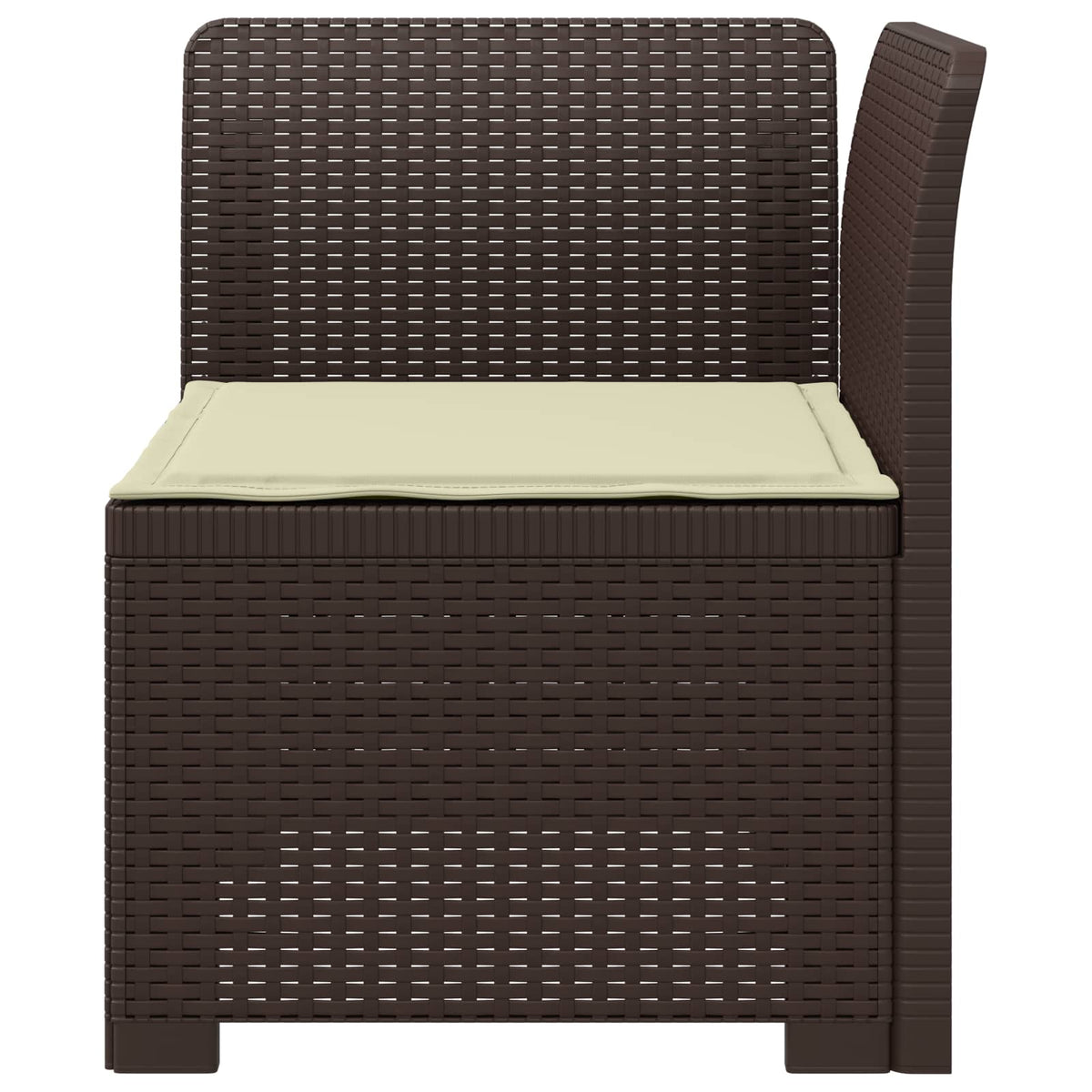 1-Sitzer Garten-Sofa mit Kissen Rattan-Look PP Braun