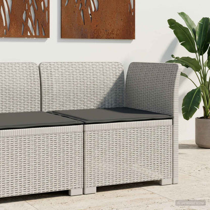 1-Sitzer Garten-Sofa mit Kissen Rattan-Look PP Weiß