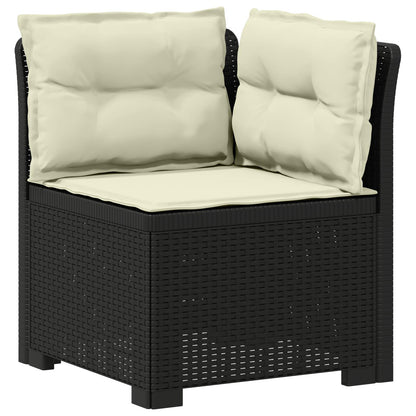 1-Sitzer Garten-Sofa mit Kissen Rattan-Look PP Anthrazit