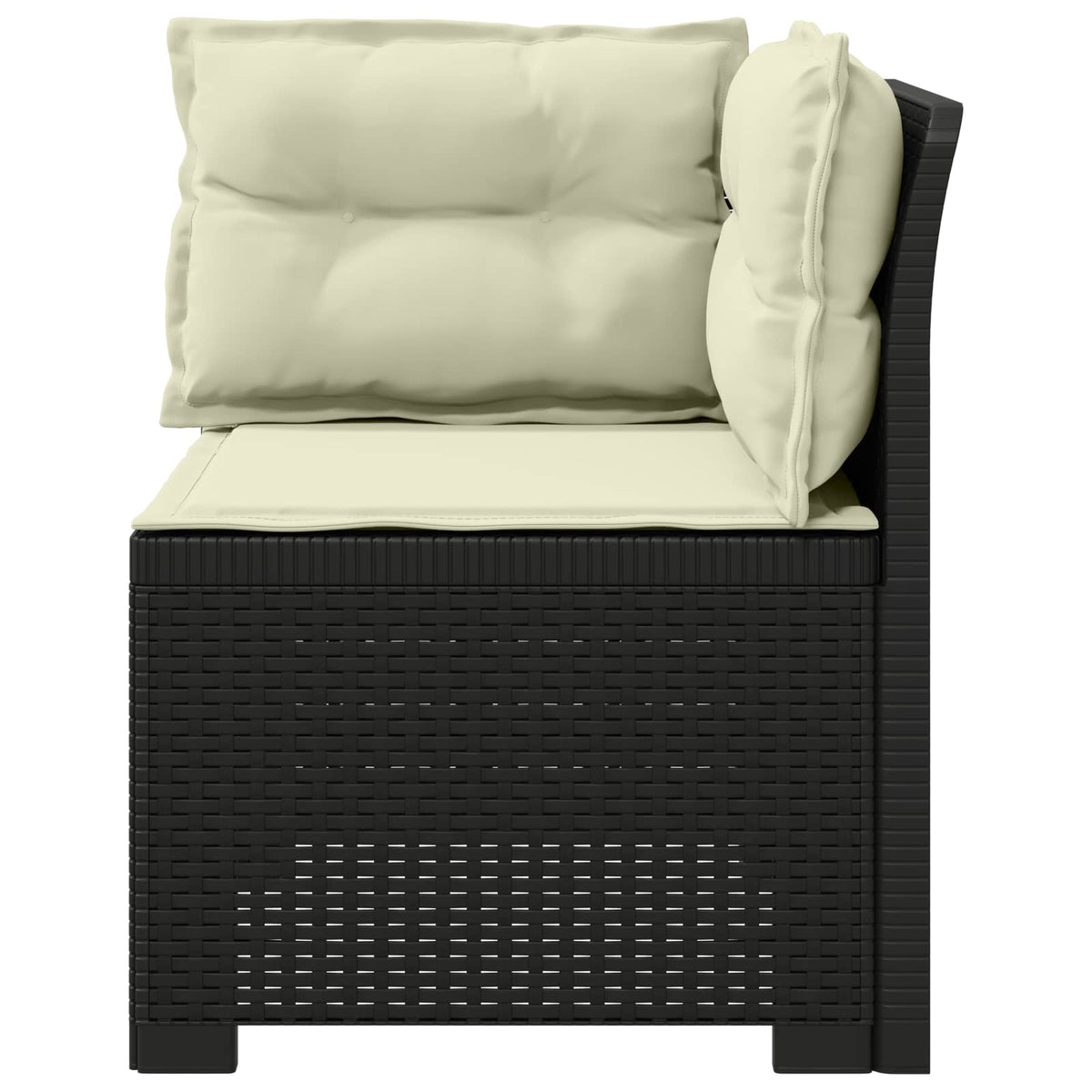 1-Sitzer Garten-Sofa mit Kissen Rattan-Look PP Anthrazit