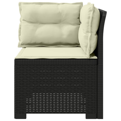 1-Sitzer Garten-Sofa mit Kissen Rattan-Look PP Anthrazit