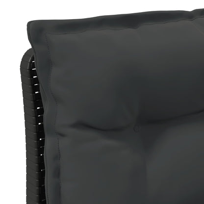 1-Sitzer Garten-Sofa mit Kissen Rattan-Look PP Anthrazit